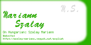 mariann szalay business card